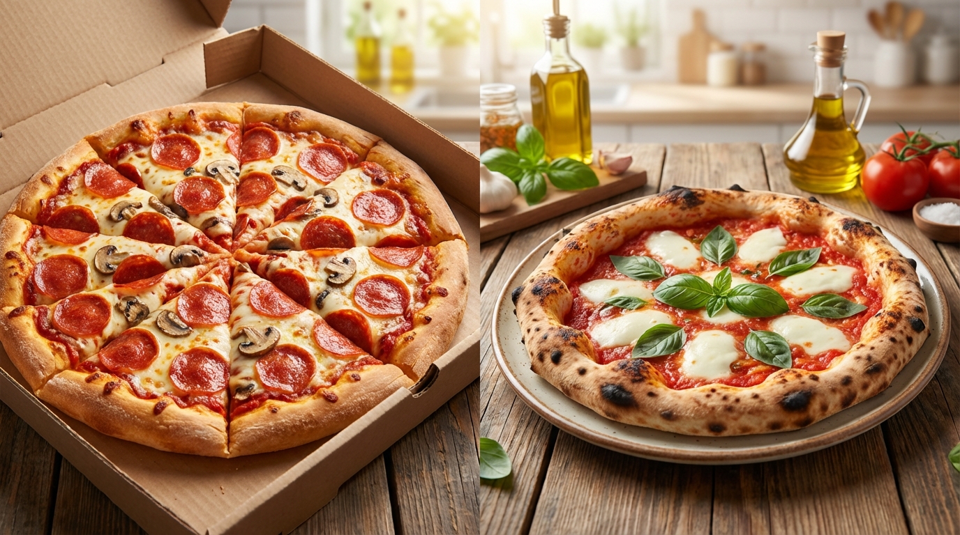 미국식 피자 VS 나폴리 피자, 한 판 차이로 맛보는 두 세계