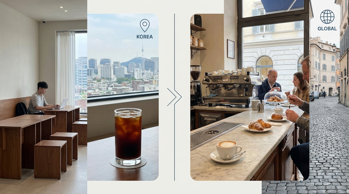 한국과 해외 카페 문화, 커피 한 잔에 담긴 일상의 차이