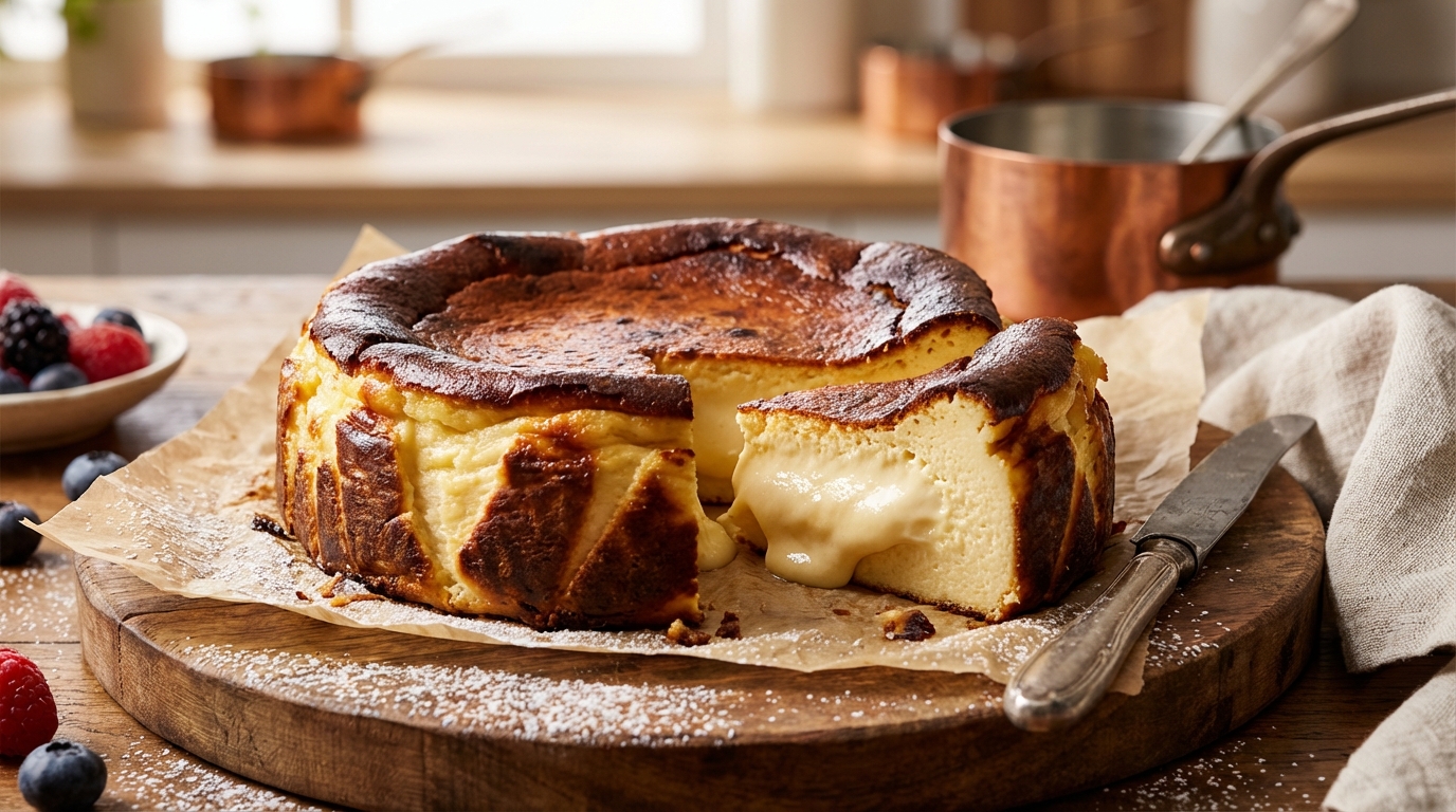 집에서 만드는 바스크 치즈케이크, 겉은 바삭하고 속은 부드러운 완벽 레시피