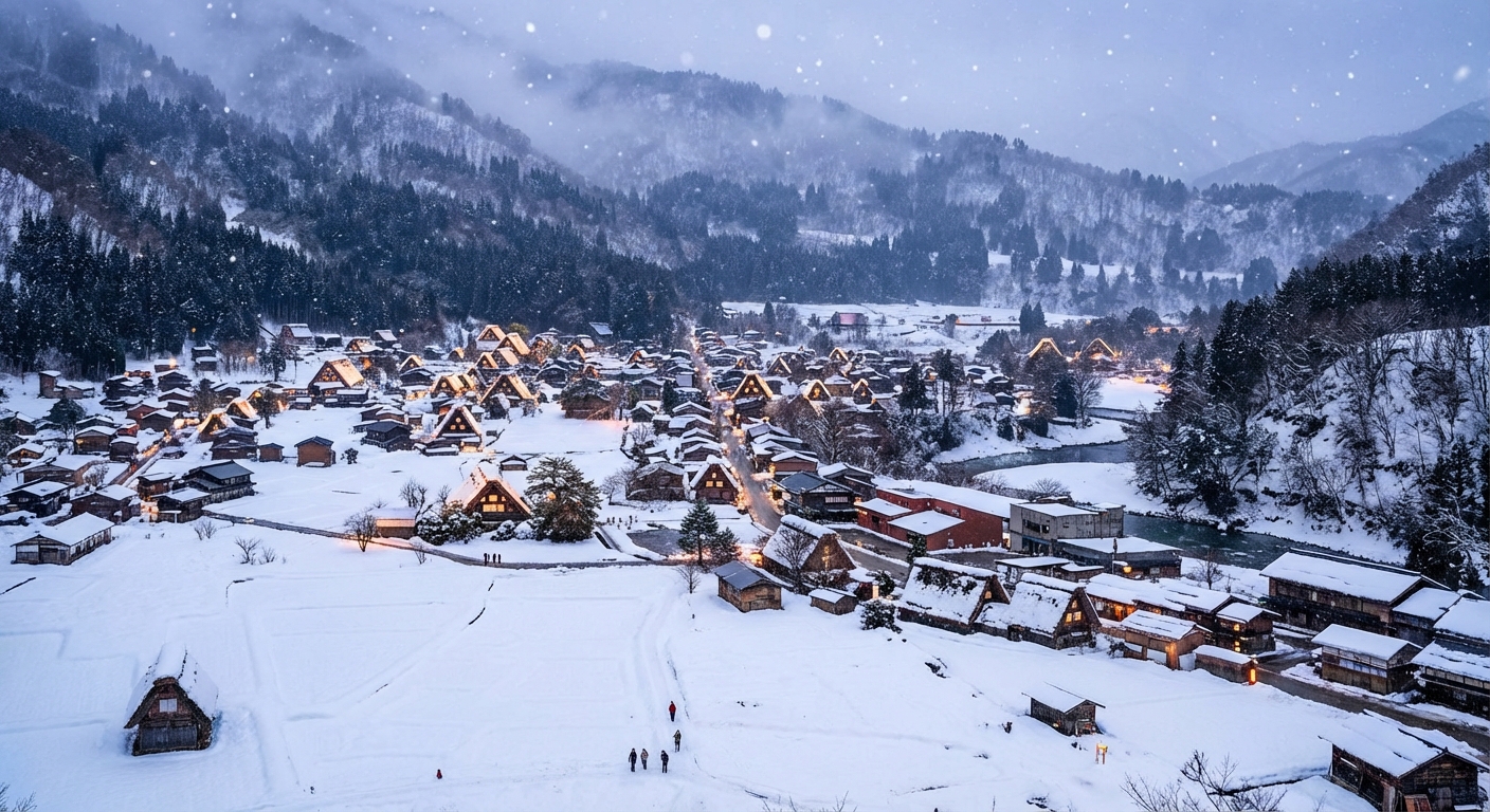 나고야에서 당일치기로 떠나는 시라카와고, 동화 속 겨울왕국을 걷다