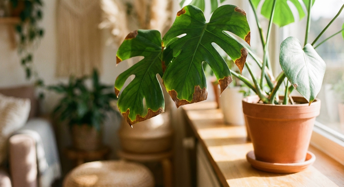 우리 집 식물들, 왜 자꾸 끝이 갈색으로 변할까?