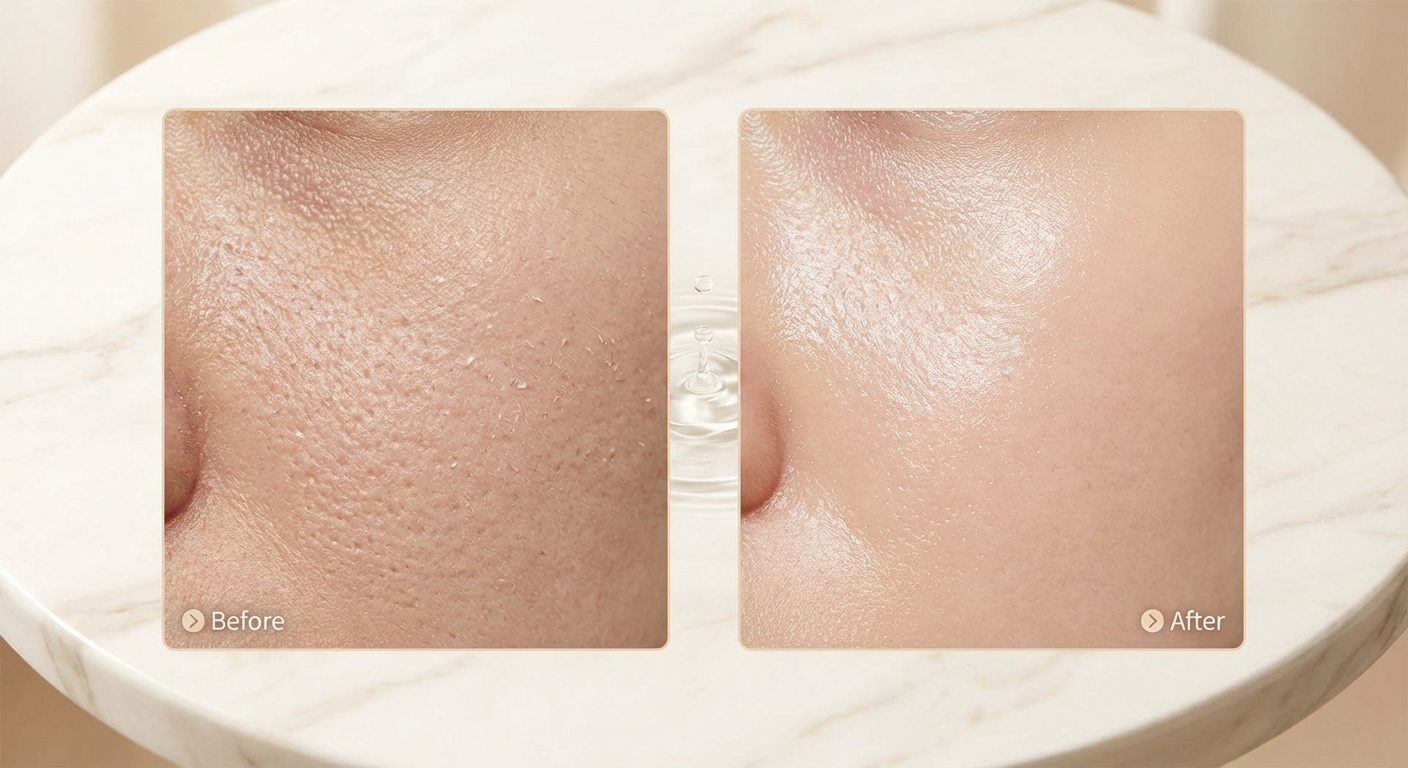 아쿠아필 시술 전후 피부결 비교 이미지