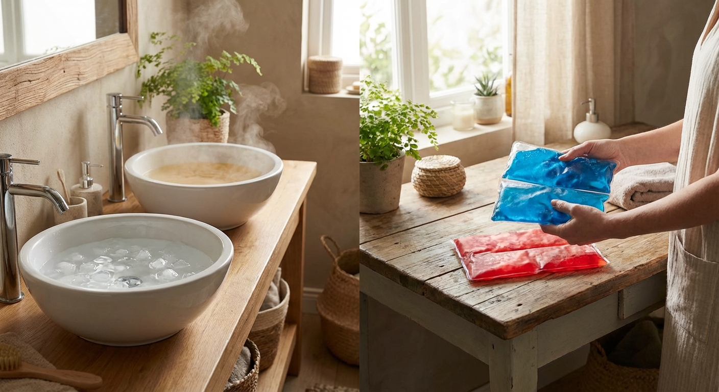 냉온 교대욕 또는 찜질팩