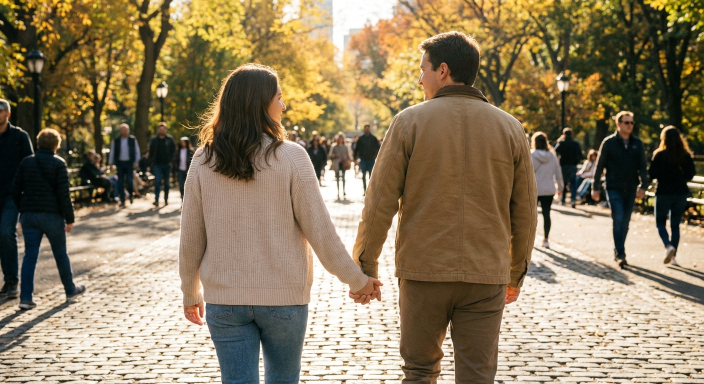 손 잡고 걷는 커플의 뒷모습