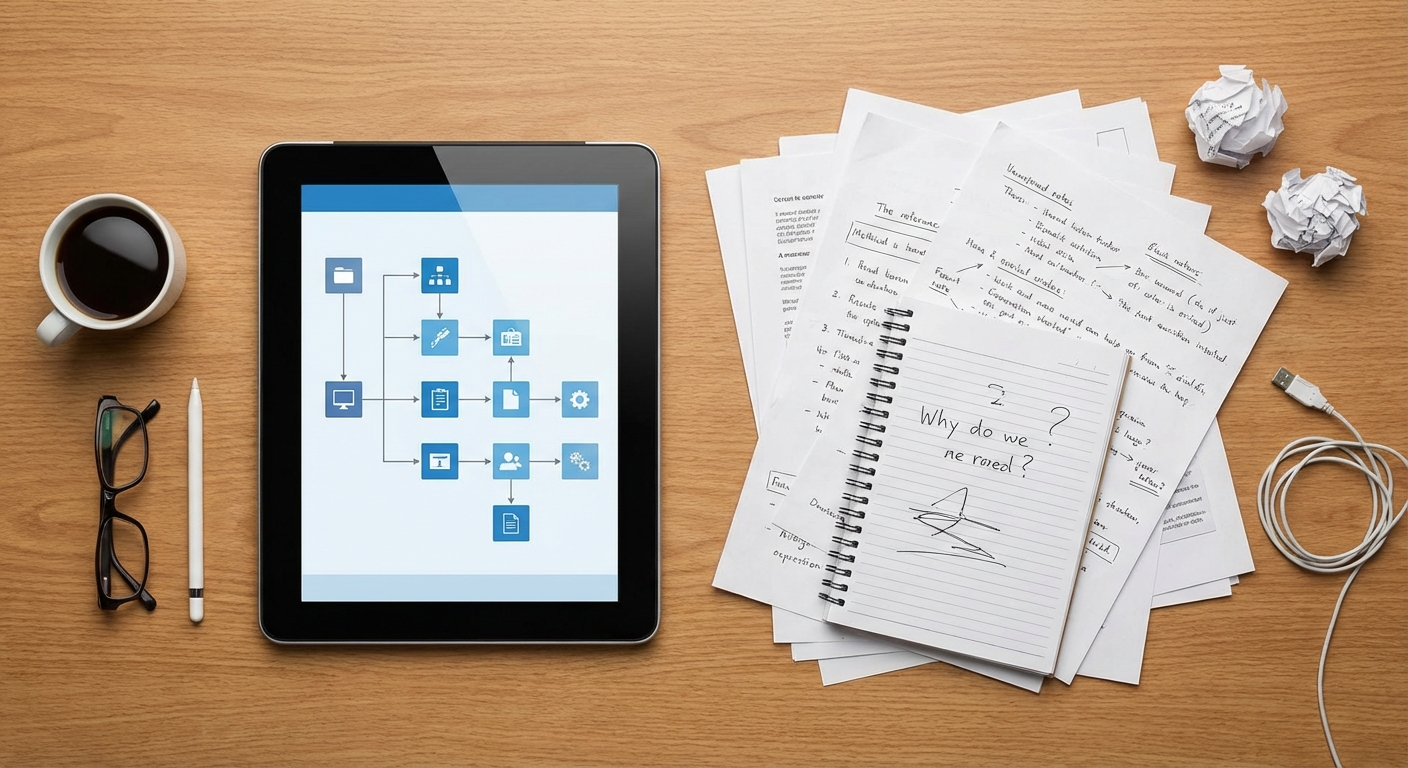 논리적 목차 구조 vs 비논리적 목차 구조 비교 도표