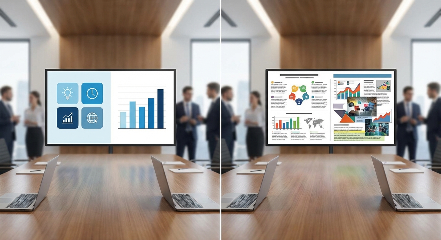 가독성 좋은 PT와 나쁜 PT 비교 화면