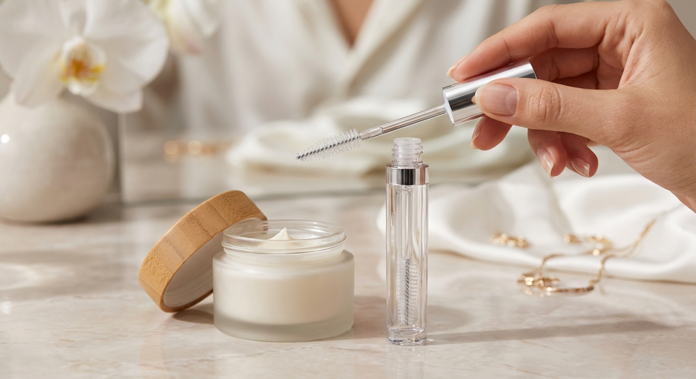 투명 마스카라와 헤어왁스 비교 이미지