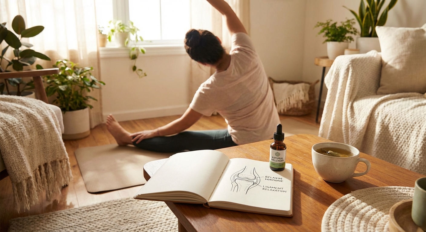 릴랙신 호르몬과 인대 이완 구조도