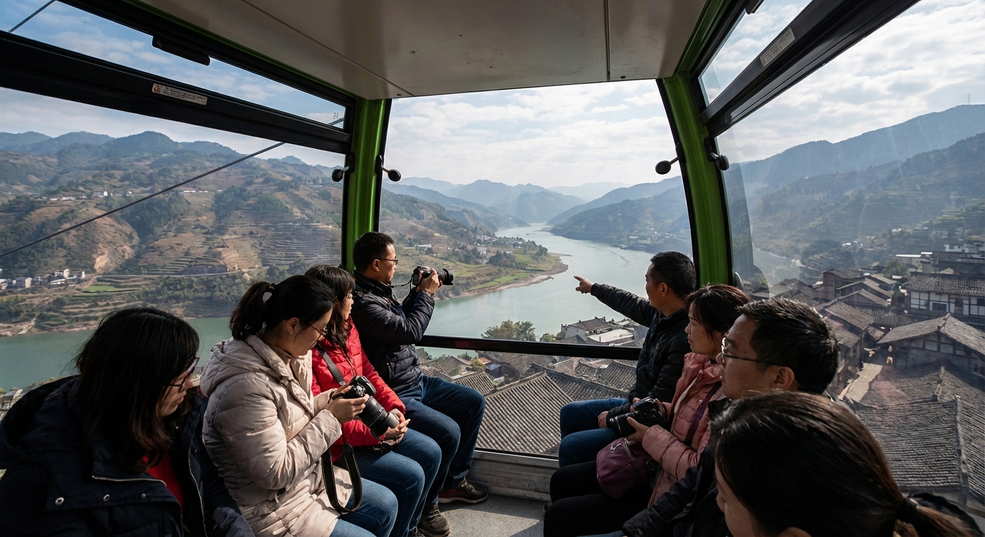 장강 케이블카 내부 전망