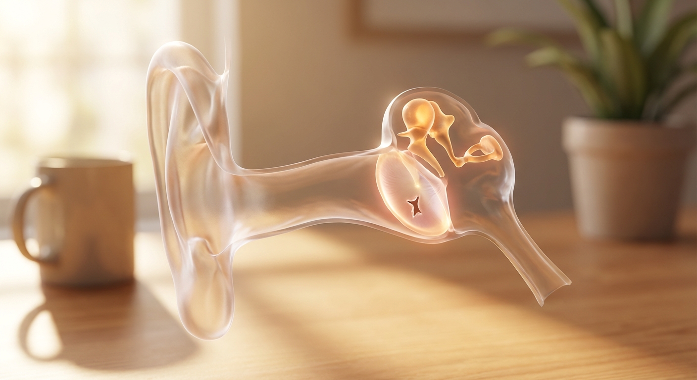 고막 구조 및 파열 부위 설명 도해