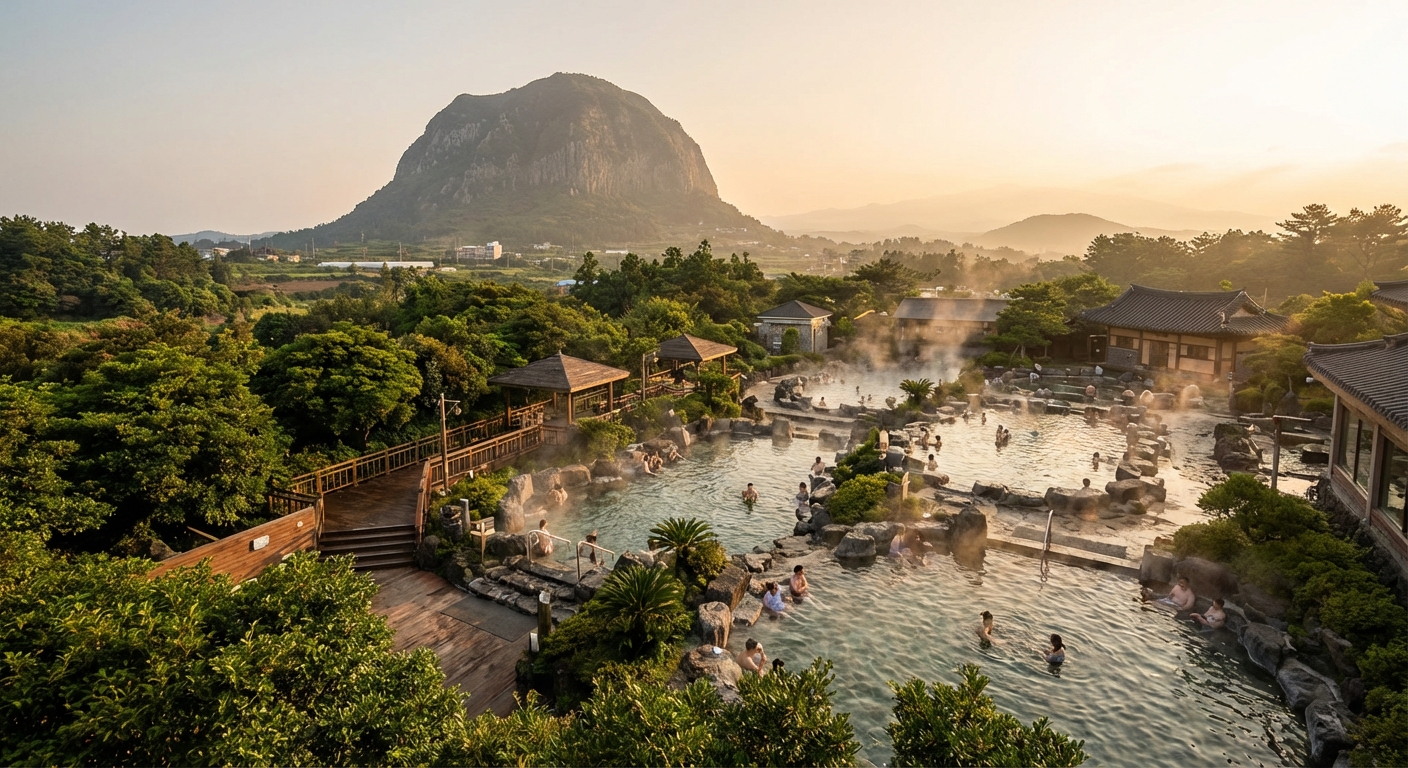 제주 산방산 탄산온천, 천연 탄산 기포가 만드는 힐링 시간