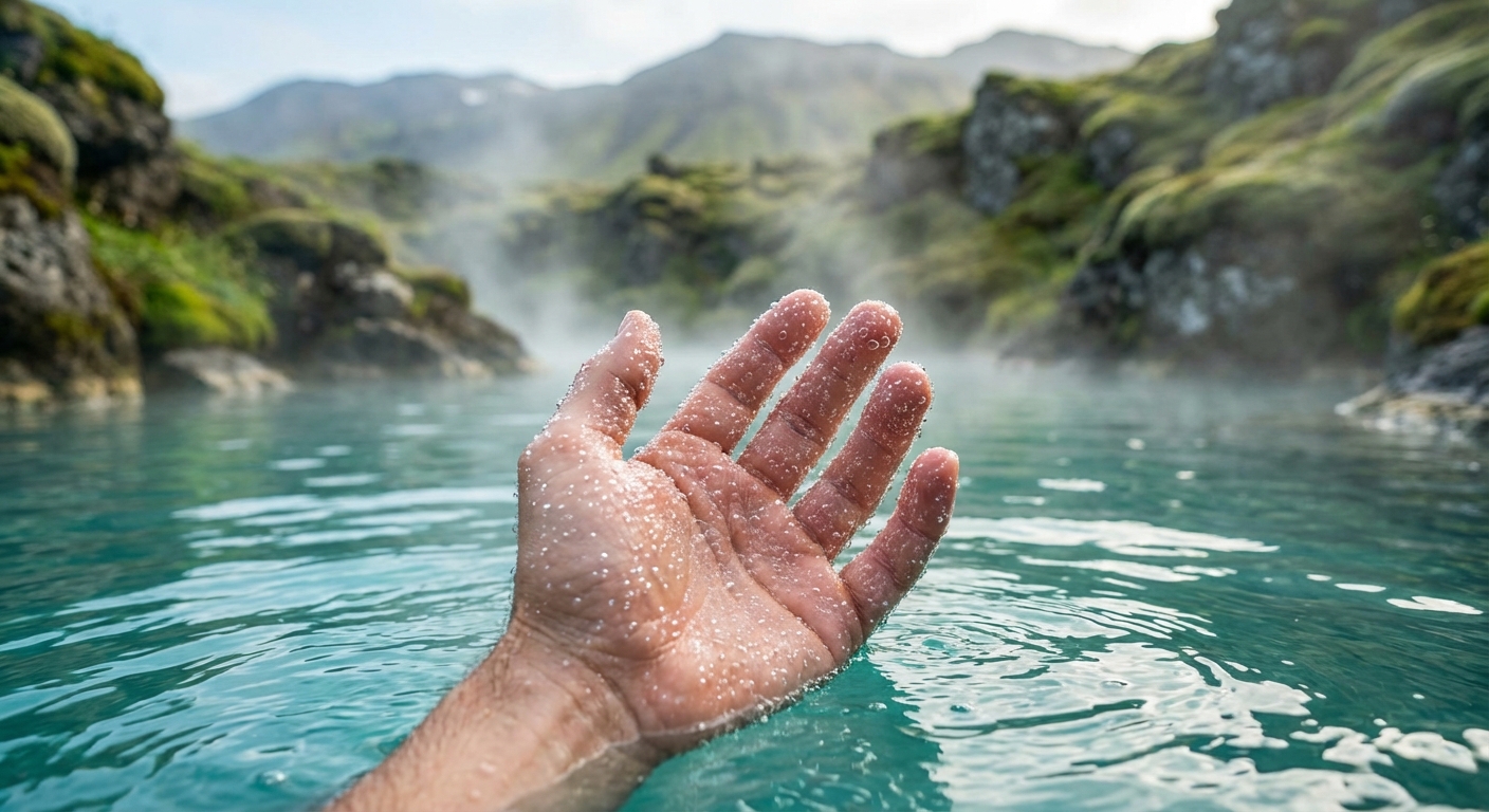탄산 기포가 피부에 닿는 모습