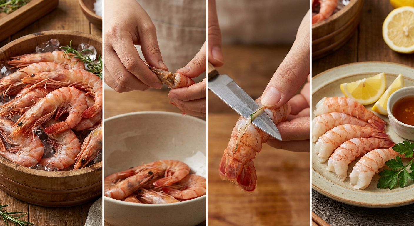 딱새우 손질 과정