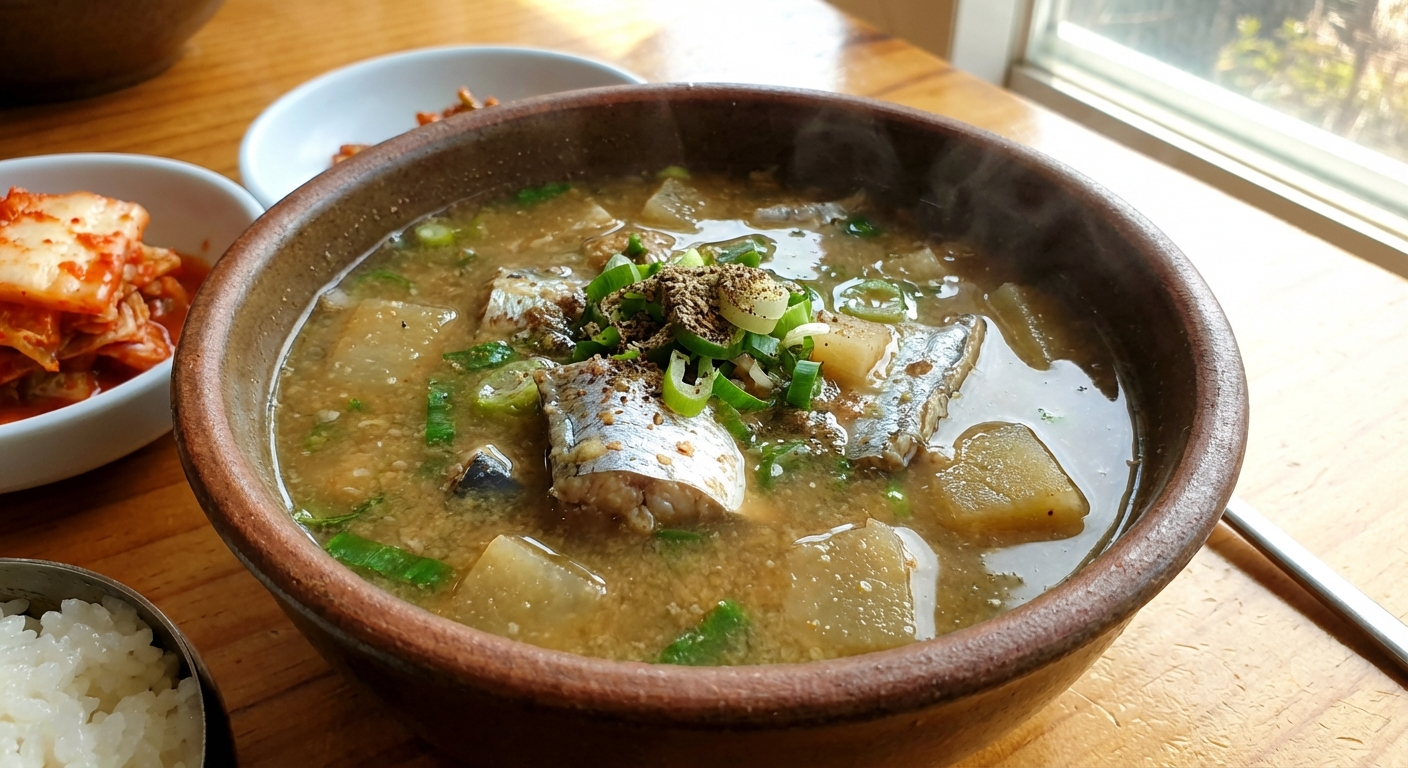 은갈치 살과 무가 들어간 몸국