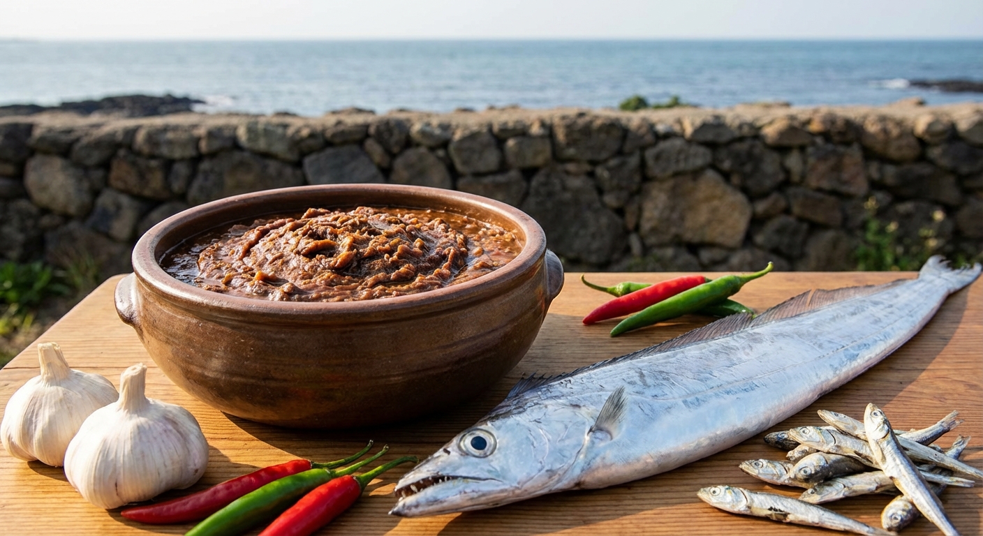 제주 된장과 은갈치 재료