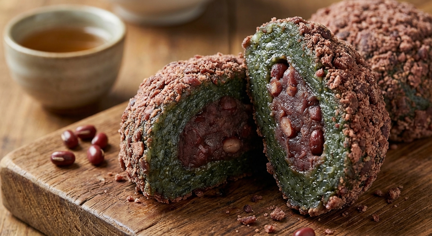 오메기떡 단면 클로즈업