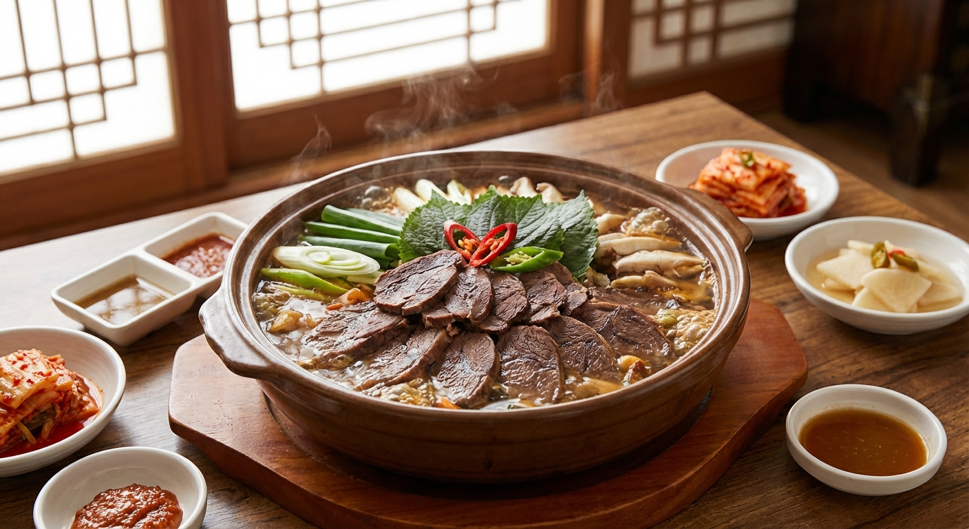 제주 말고기 전골 요리