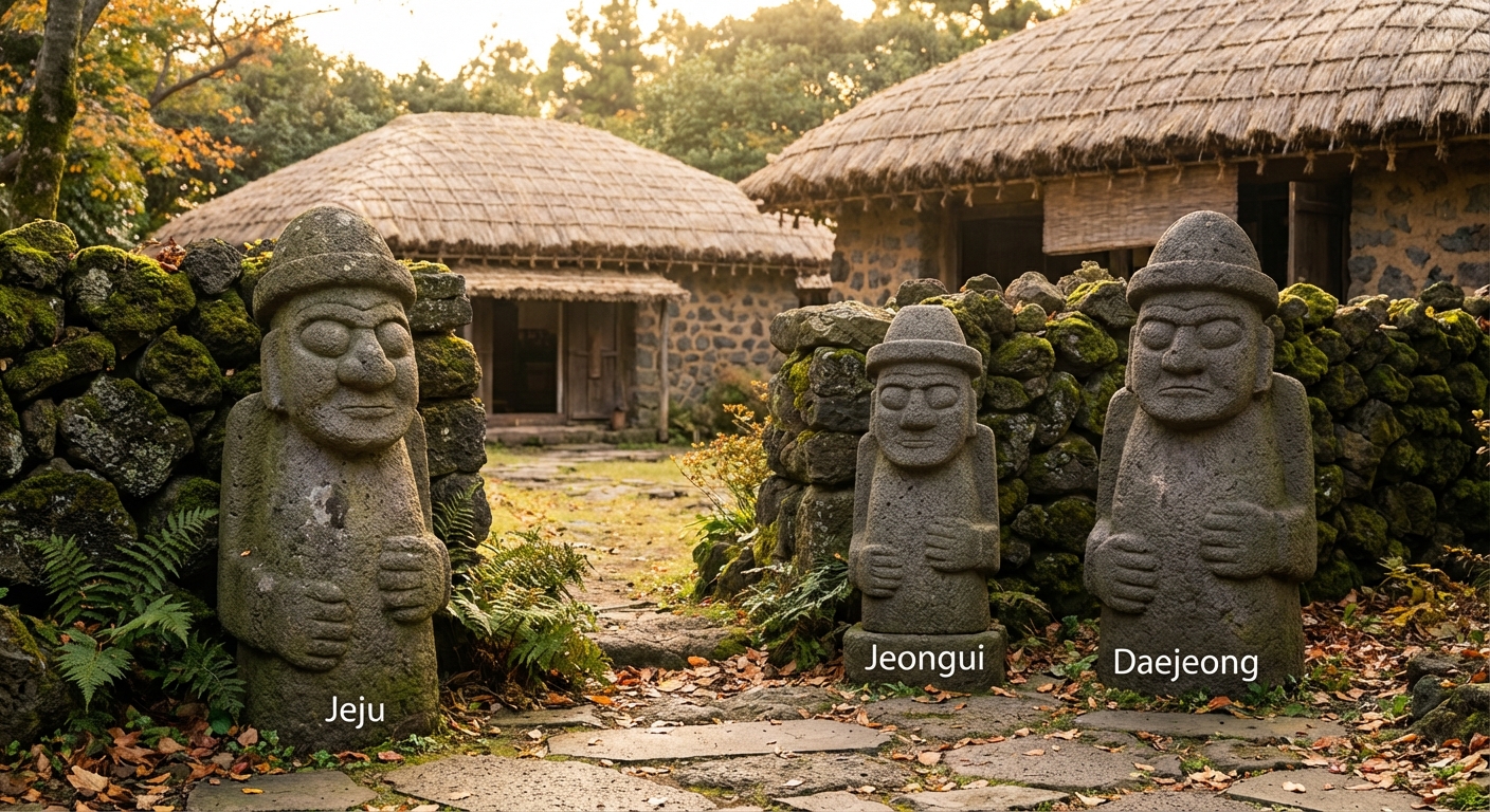 제주&middot;정의&middot;대정 돌하르방 비교