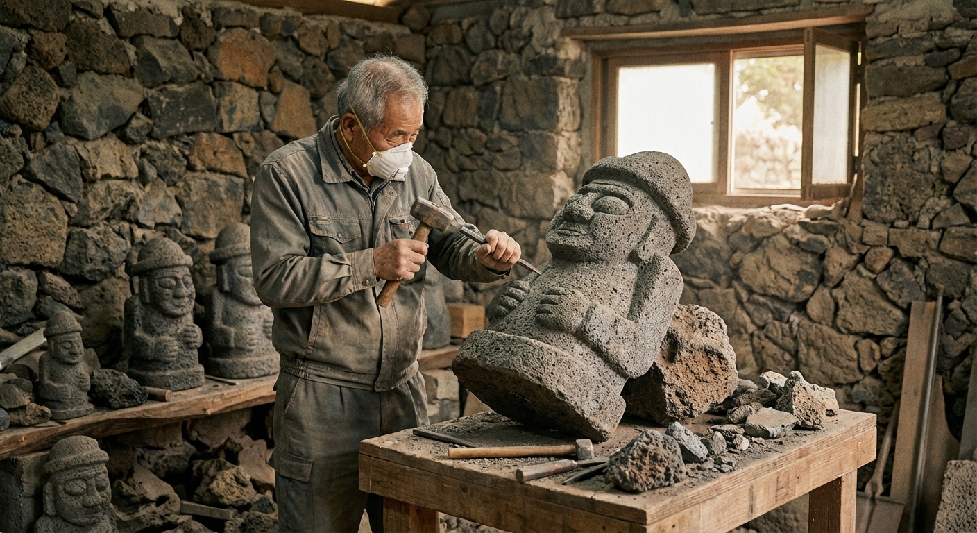 돌하르방 제작 과정