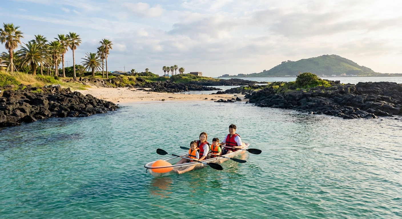제주 해변 체험 활동 장면