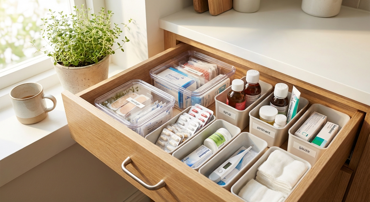 가정 내 상비약 정리 서랍
