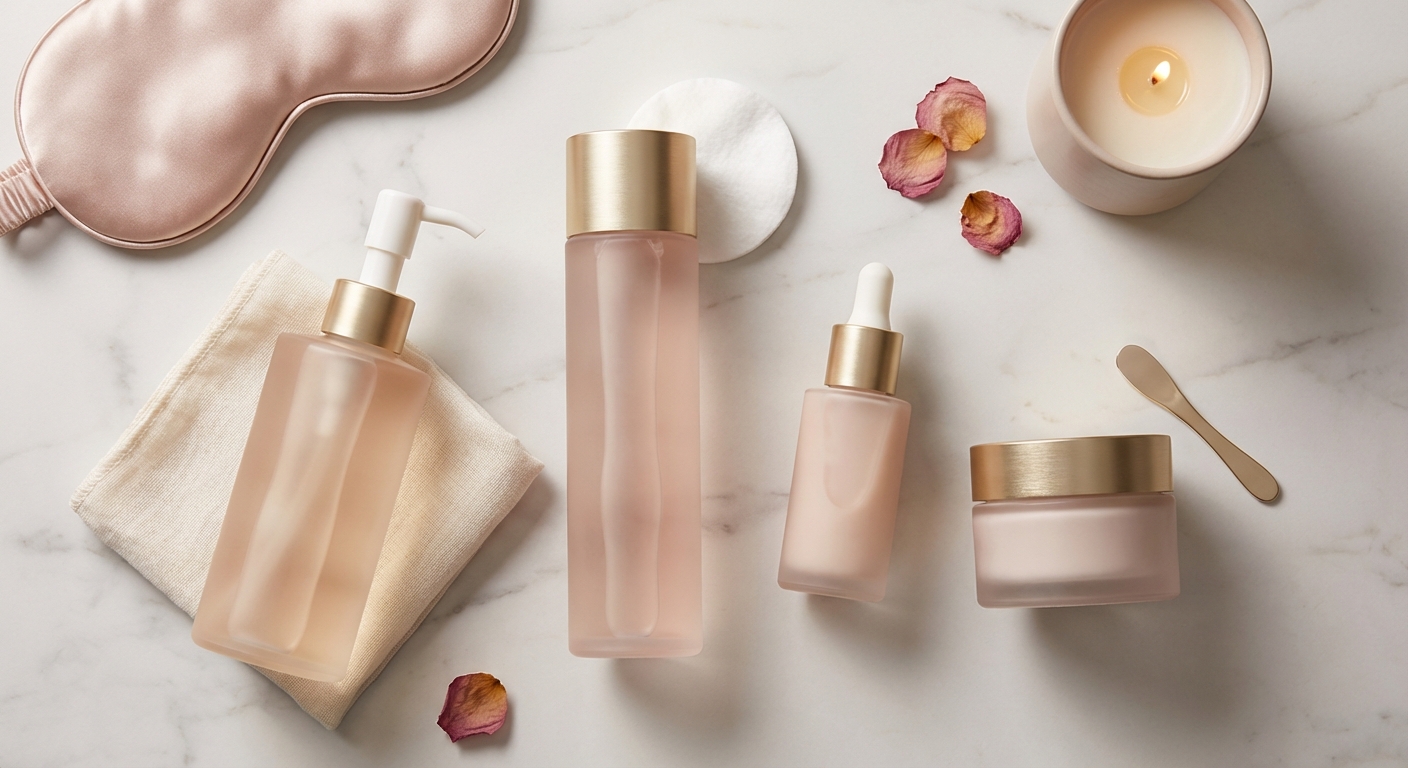 나이트 케어루틴 4단계 인포그래픽