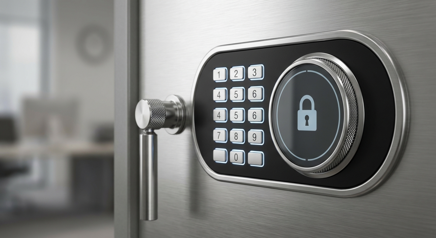 금고 조작 패널과 버튼 구조 세부 사진