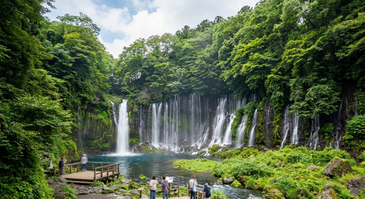 시라이토 폭포 전경