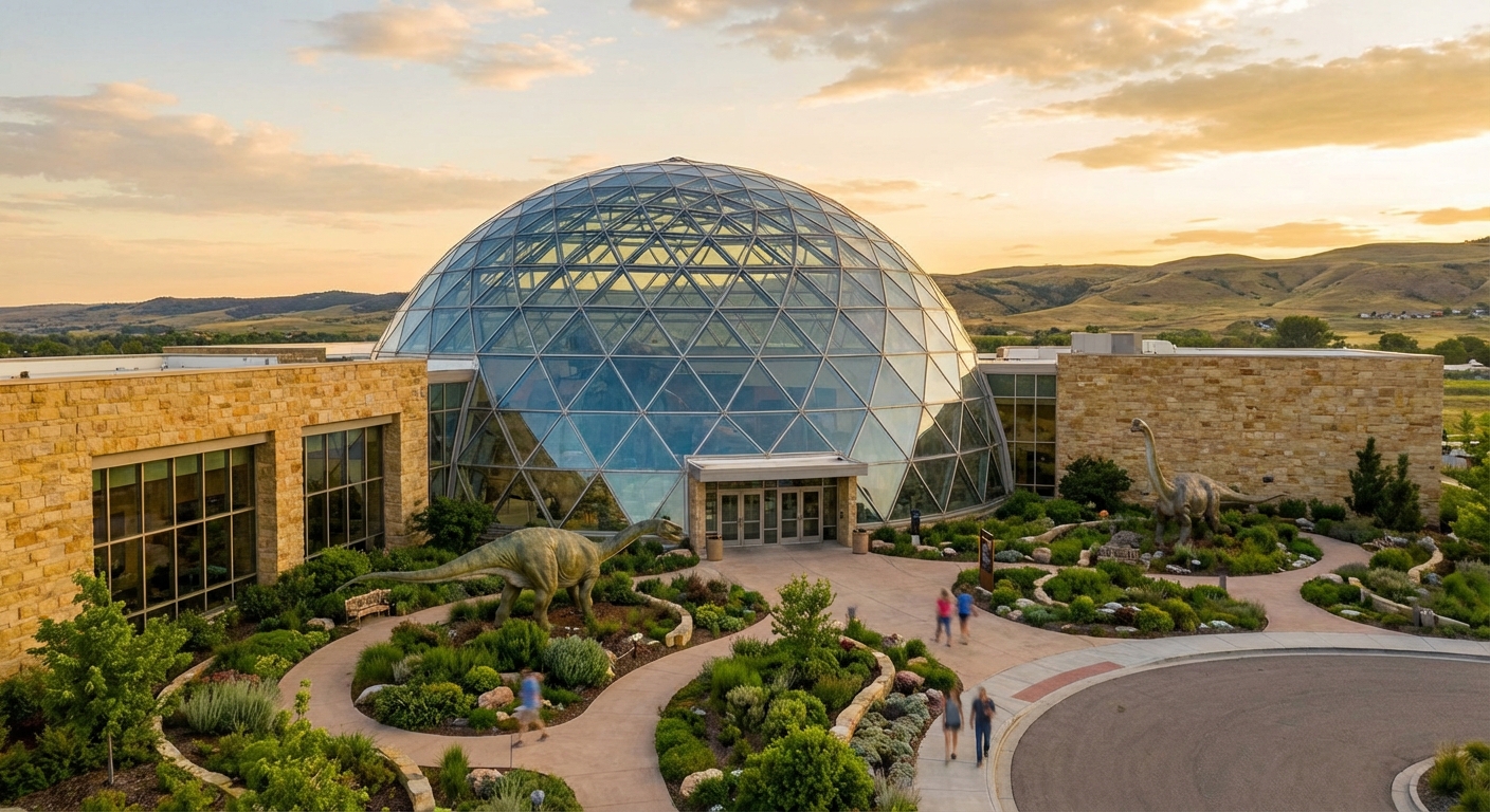 공룡 박물관 외관과 돔 구조