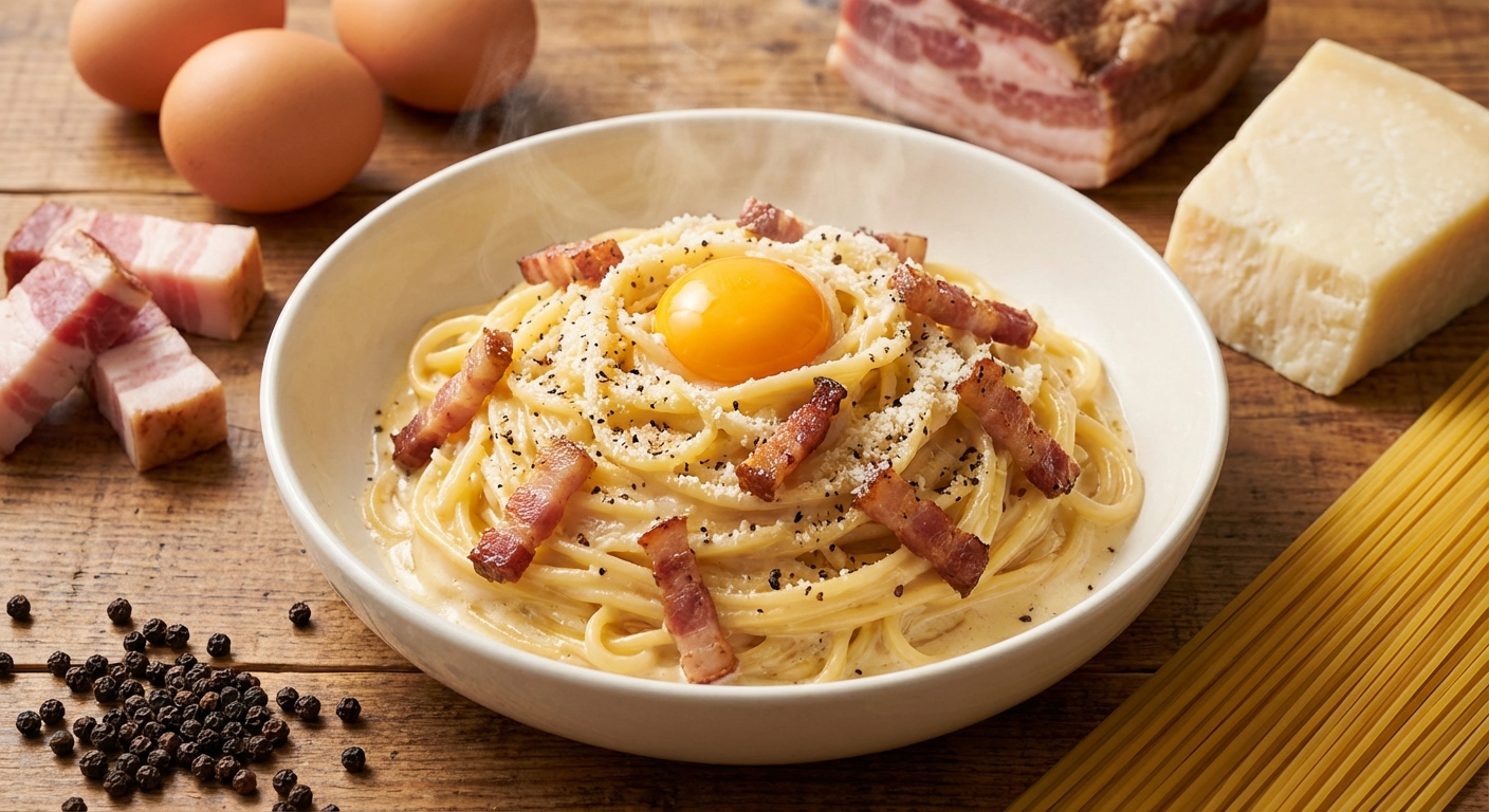 집에서 완성하는 정통 까르보나라 만들기, 크림 없이도 이렇게 부드럽다