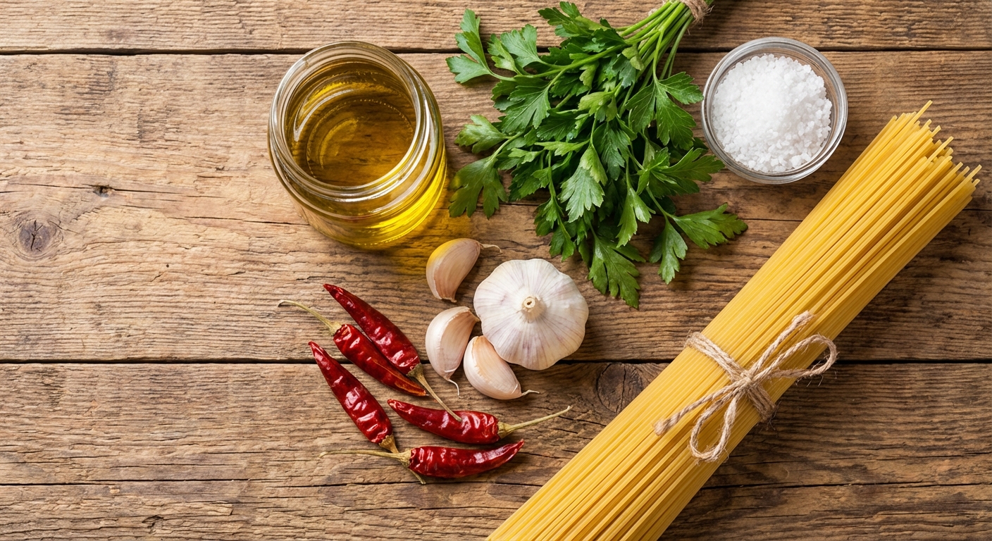 알리오올리오 재료 배치