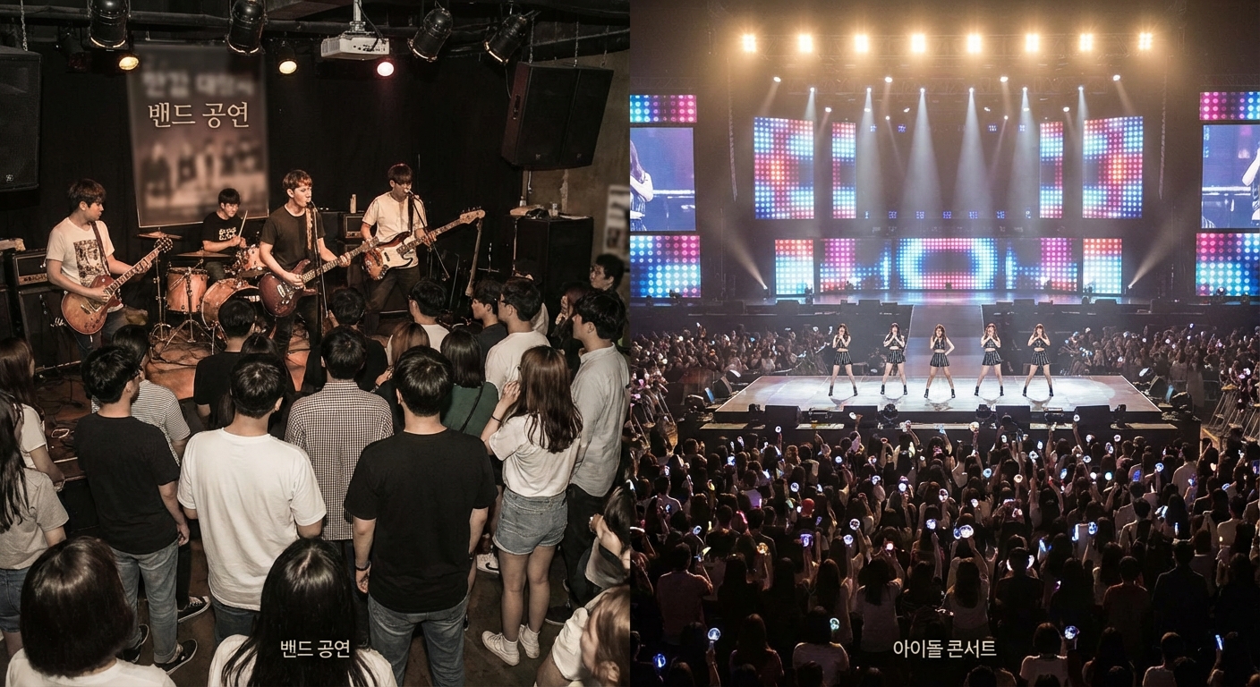 밴드음악과 아이돌 음악 차이, 두 장르의 매력을 비교하다