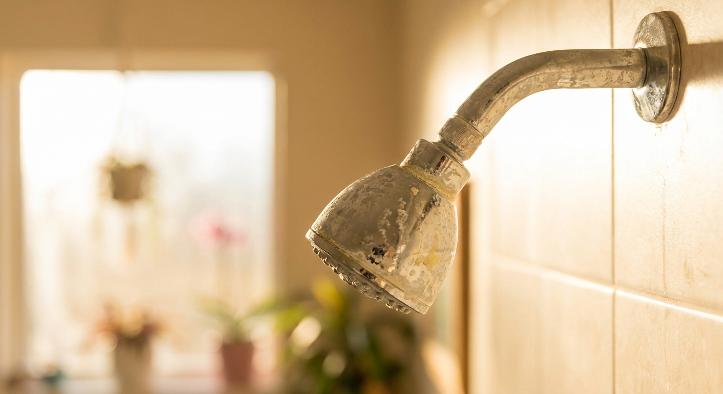 샤워기 헤드, 비닐봉지와 식초로 청소하기