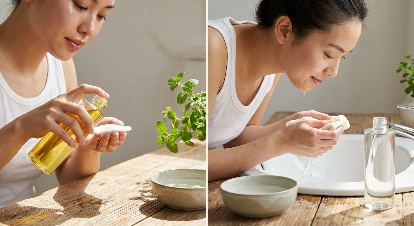 클렌징 오일 적용 전후 비교