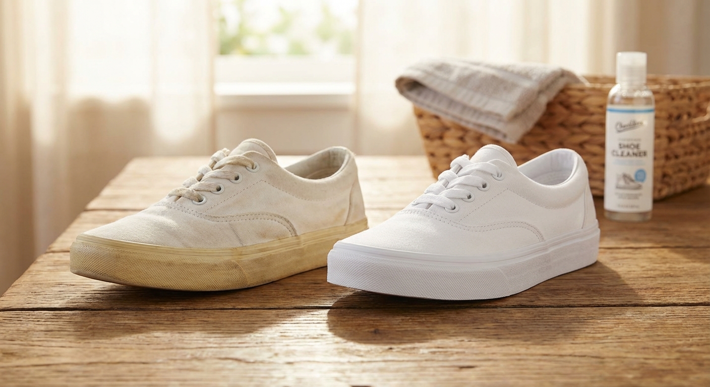 캔버스화 세탁 후 노란 변색, 키친타월 하나로 해결하는 법