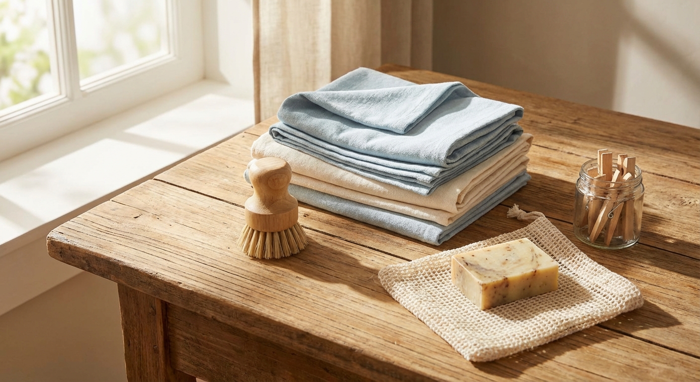 키친타월과 세탁 도구들