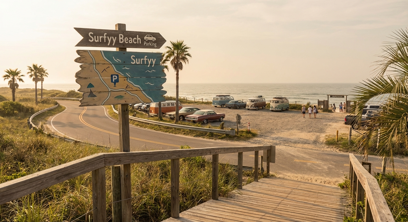 서피비치 위치 지도와 주차장