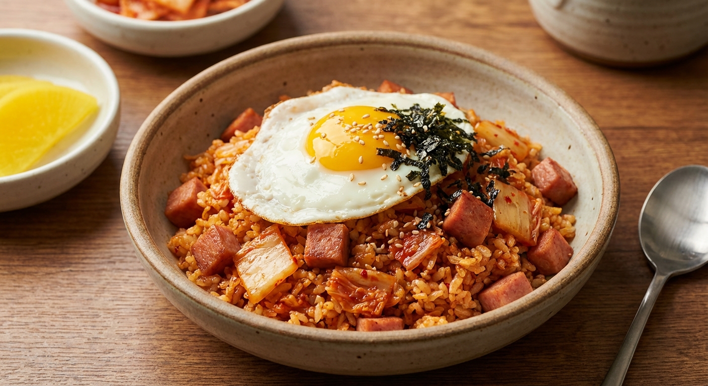 김치와 스팸이 들어간 볶음밥