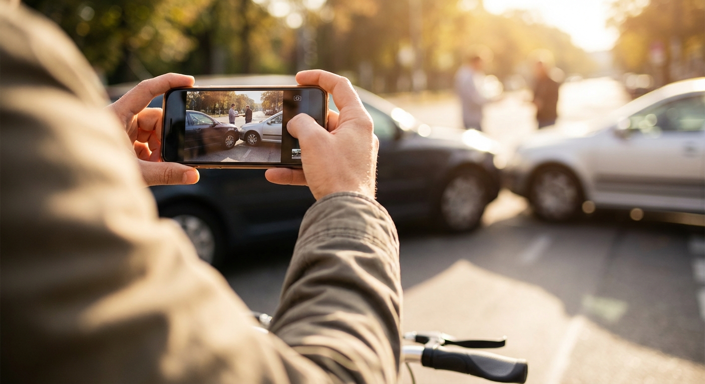 교통사고 현장 스마트폰 촬영 이미지