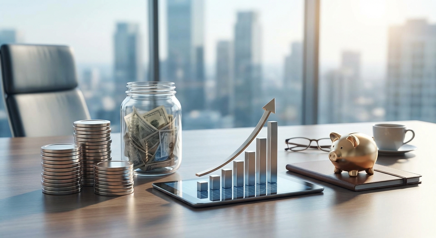 저축 목표 달성 개념 이미지