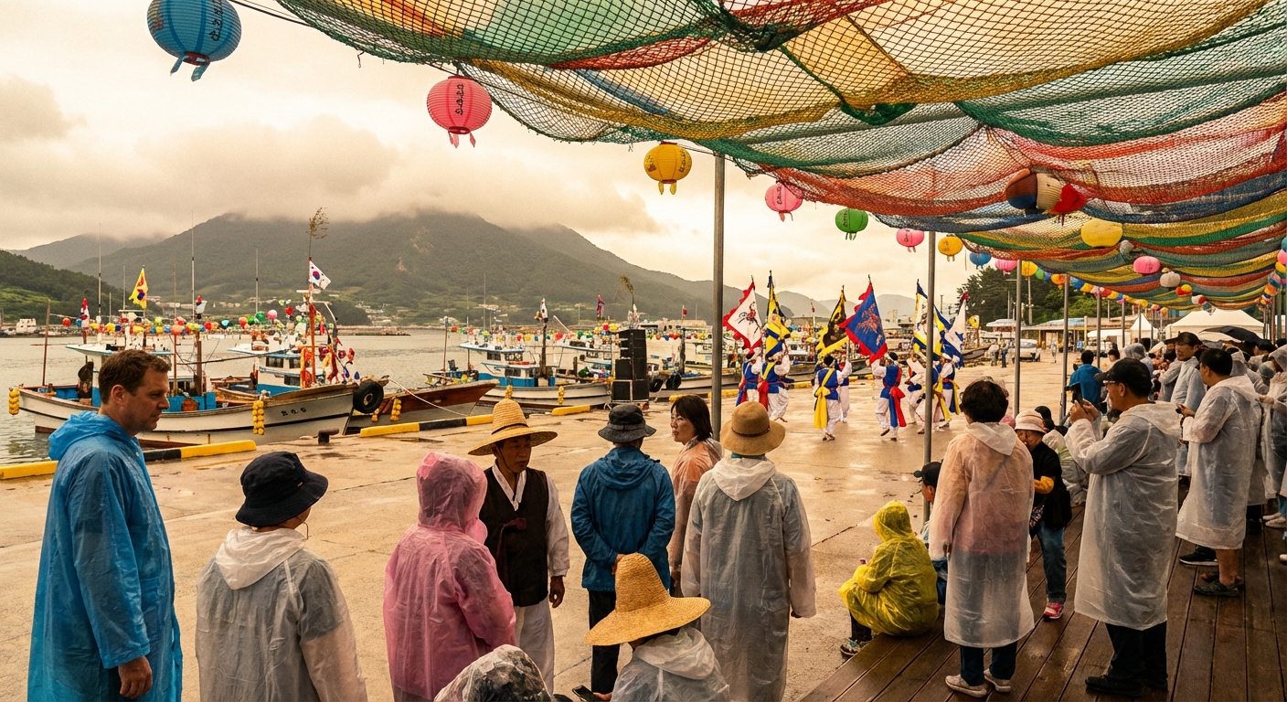풍어제 체험 현장 관람객들