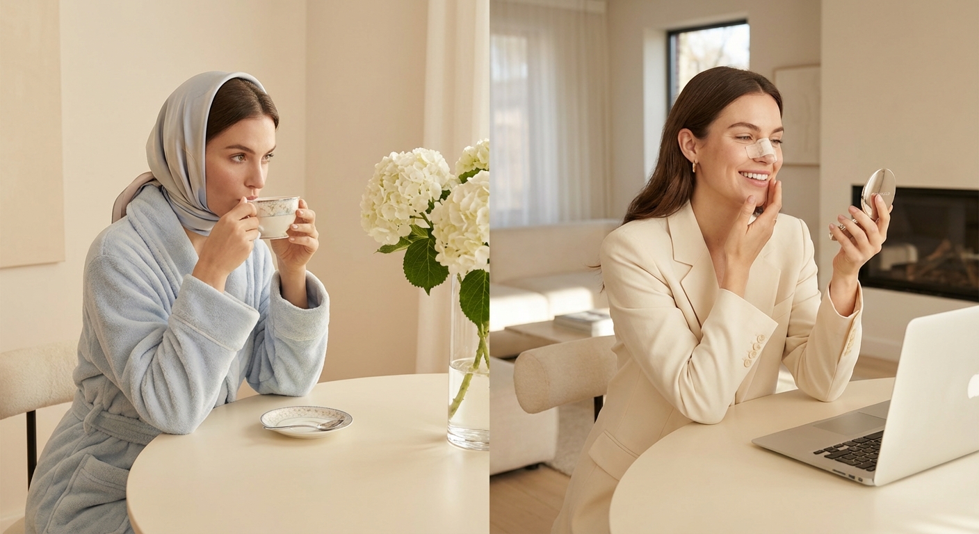 성형수술 회복 과정 비교