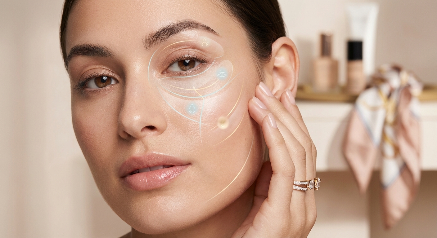 눈밑 부위 해부학적 구조 설명 다이어그램