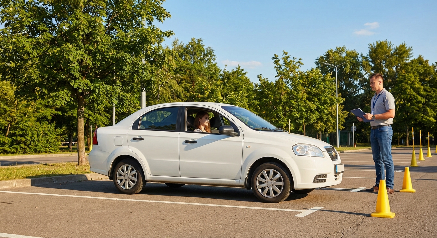 운전 기능시험 T자 주차 모습