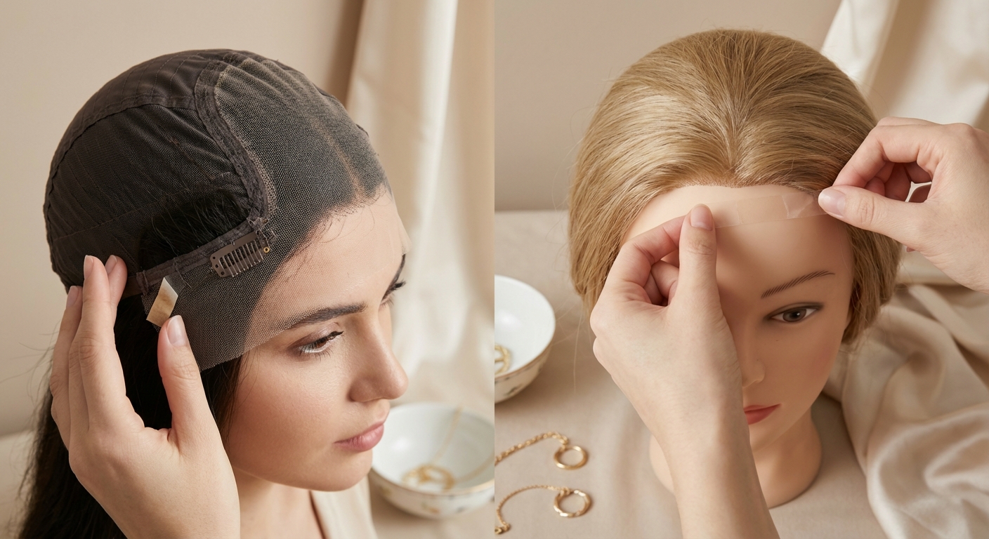 가발 클립 고정 위치와 테이프 부착 방법