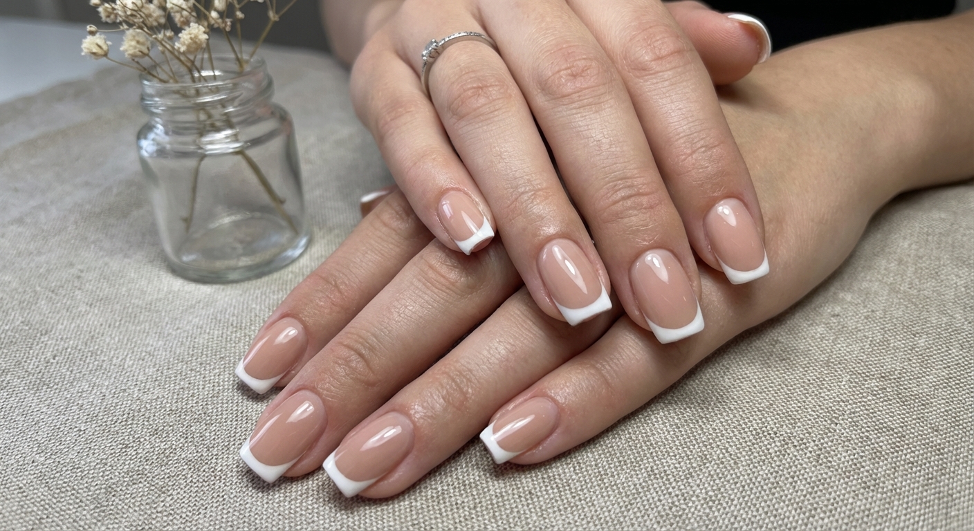 스퀘어 쉐입 프렌치 네일 예시