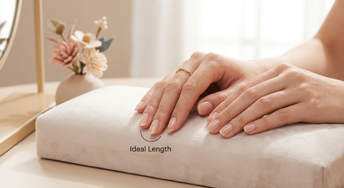 올바른 손톱 길이 유지 예시 - 손끝과의 비교