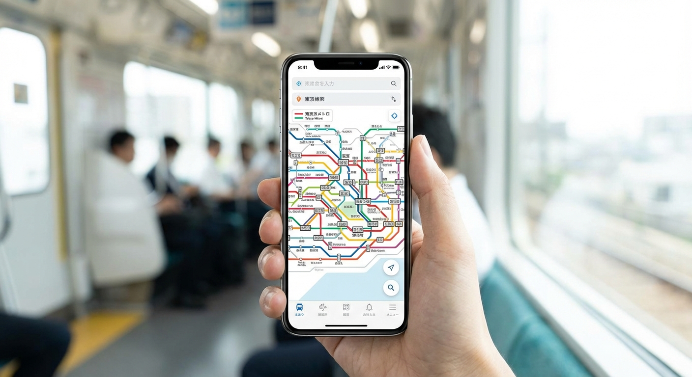 일본 지하철 노선도 앱 화면