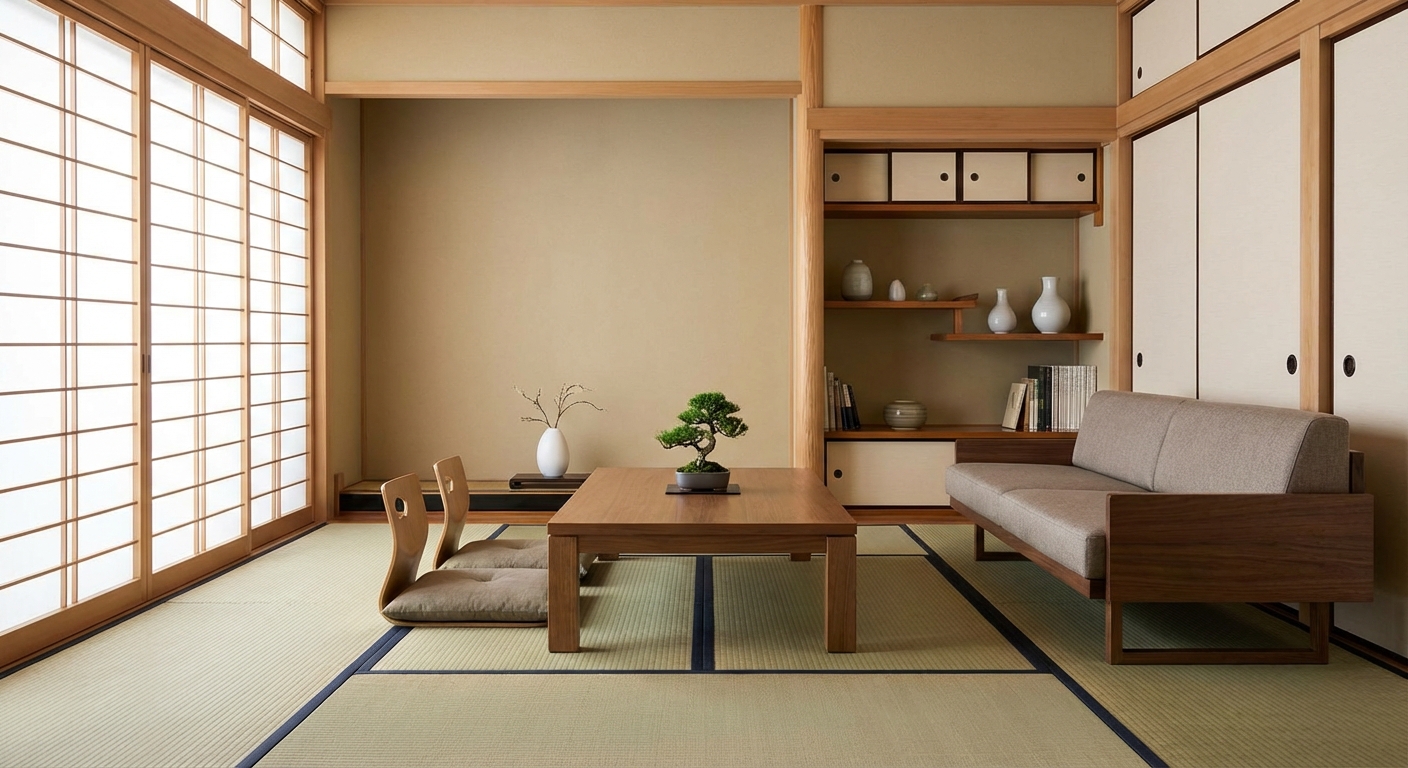 다다미방 가구 배치 예시
