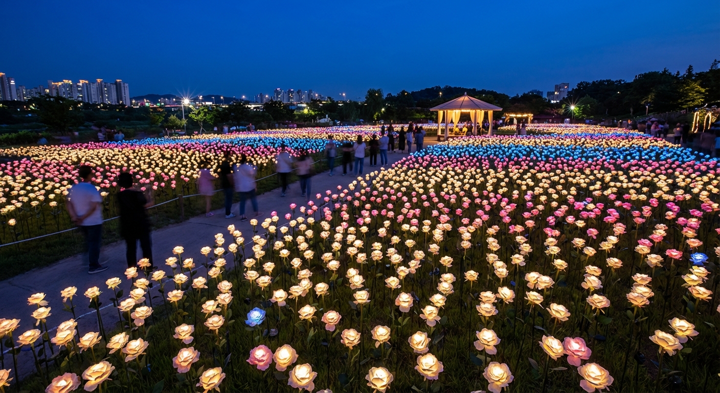 LED 장미정원 야경